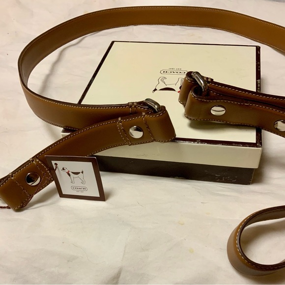 New with Tags Coach Light Brown 54” Dog Leash Below $350 Sz L Below $350 Retail - Picture 5 of 10
